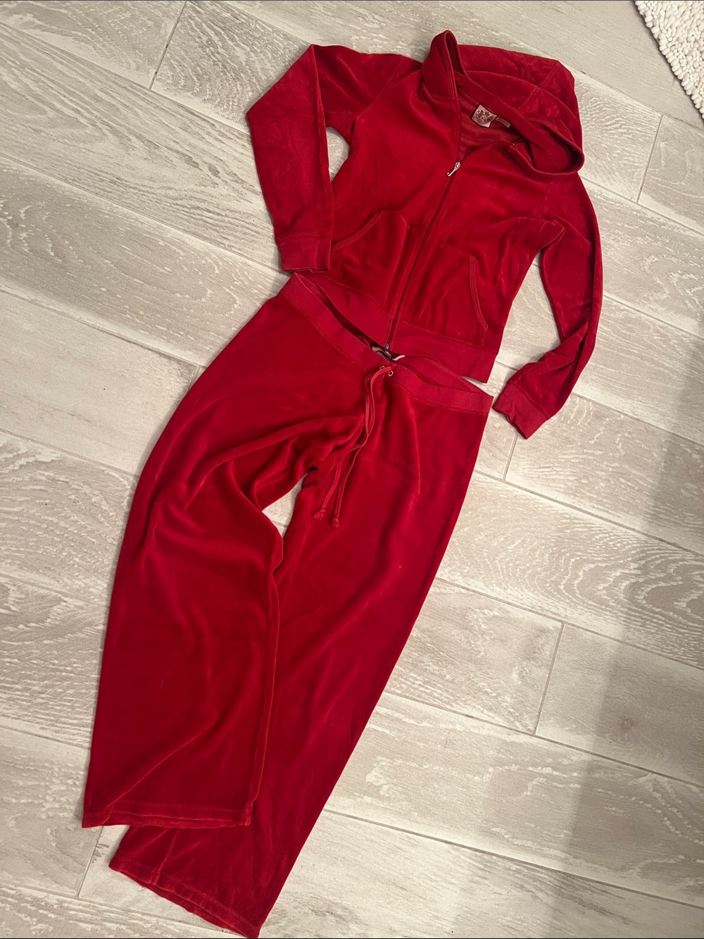 Juicy Couture Candy Apple Red Velour Hoodie